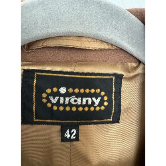 Virany Cashmere Wool Mens Tan Camel Beige OverCoat Size 42 Made In Hungary - Picture 2 of 12